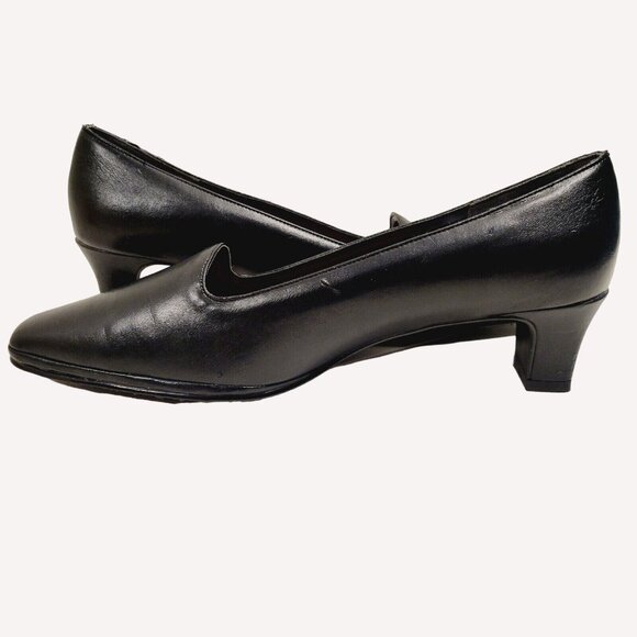 Womens Sz 8.5M Soft Style Hush Puppies innerSoft Black Slip on Pump Heel Shoes - Picture 1 of 6